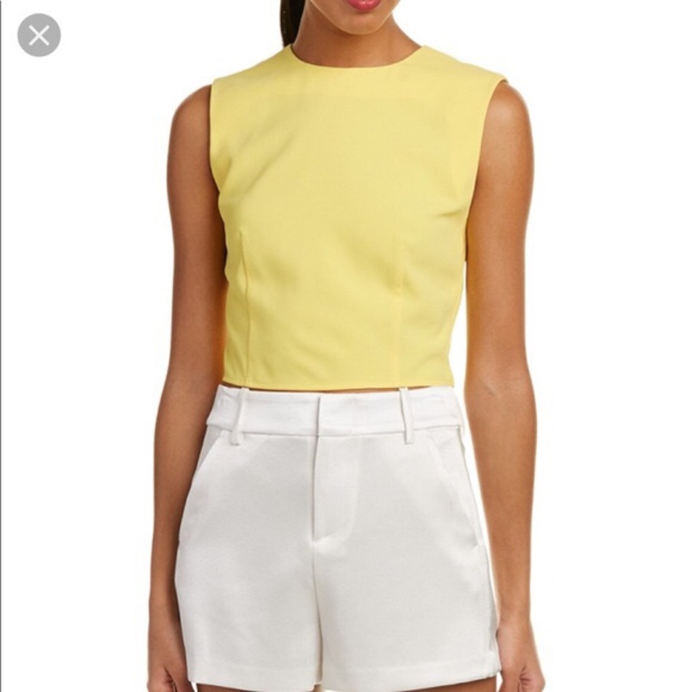 Alice & Olivia yellow crop top